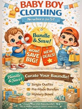 ⭐ Baby Boy Clothing Newborn–5T | Curate Your Own Bundle & Save ⭐